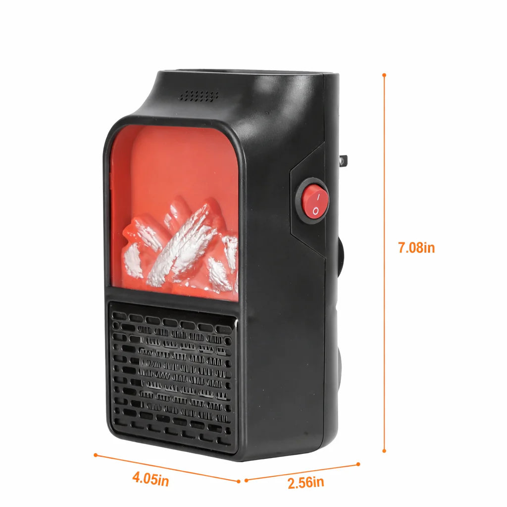 Plug-In Wall Outlet Space Heater with Remote & 360° Rotating Plug