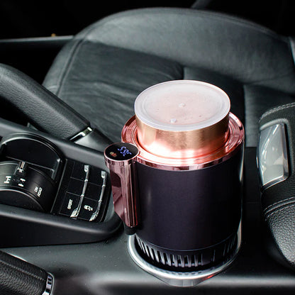 Smart 2-in-1 Car Cup Heater & Cooler with Digital Temperature Display