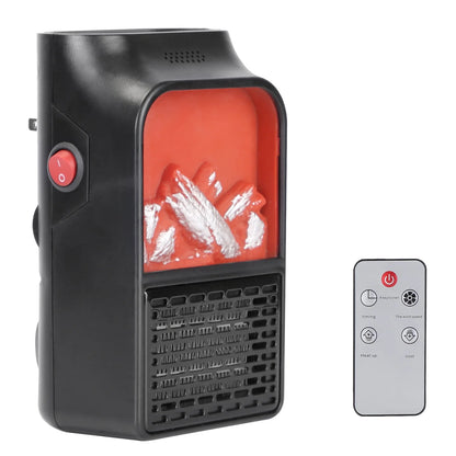 Plug-In Wall Outlet Space Heater with Remote & 360° Rotating Plug