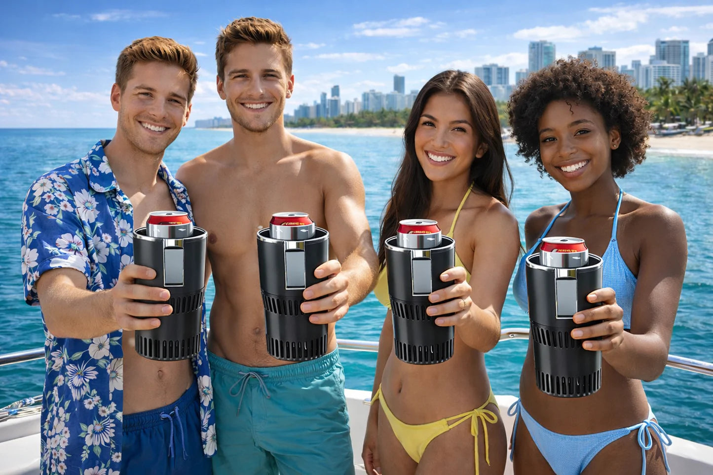 Smart 2-in-1 Car Cup Heater & Cooler with Digital Temperature Display