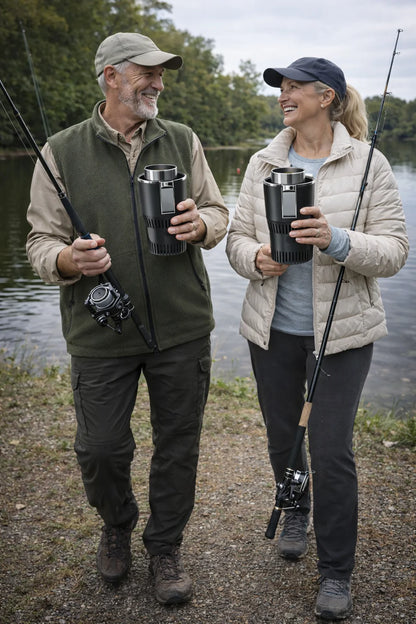 Smart 2-in-1 Car Cup Heater & Cooler with Digital Temperature Display