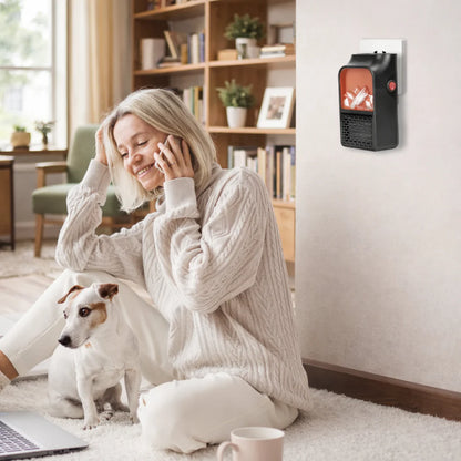 Plug-In Wall Outlet Space Heater with Remote & 360° Rotating Plug